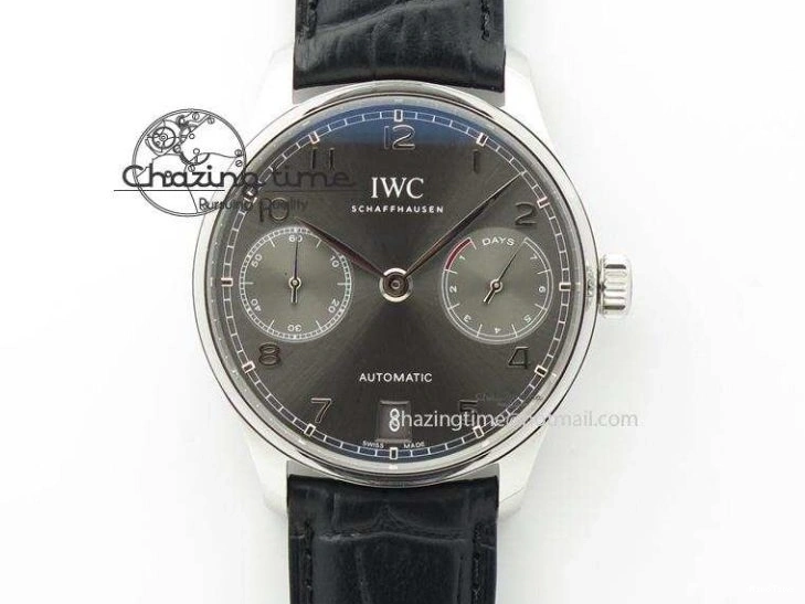 MIROTIME 0521 Affordable Portuguese Real PR Real Annual Calendar IW5035 ZF 1:1 Best Edition White Dial Blue Markers on Blue Leather Strap A 7143